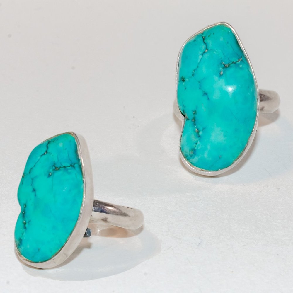 Natural Turquoise Stone Set in Sterling Silver